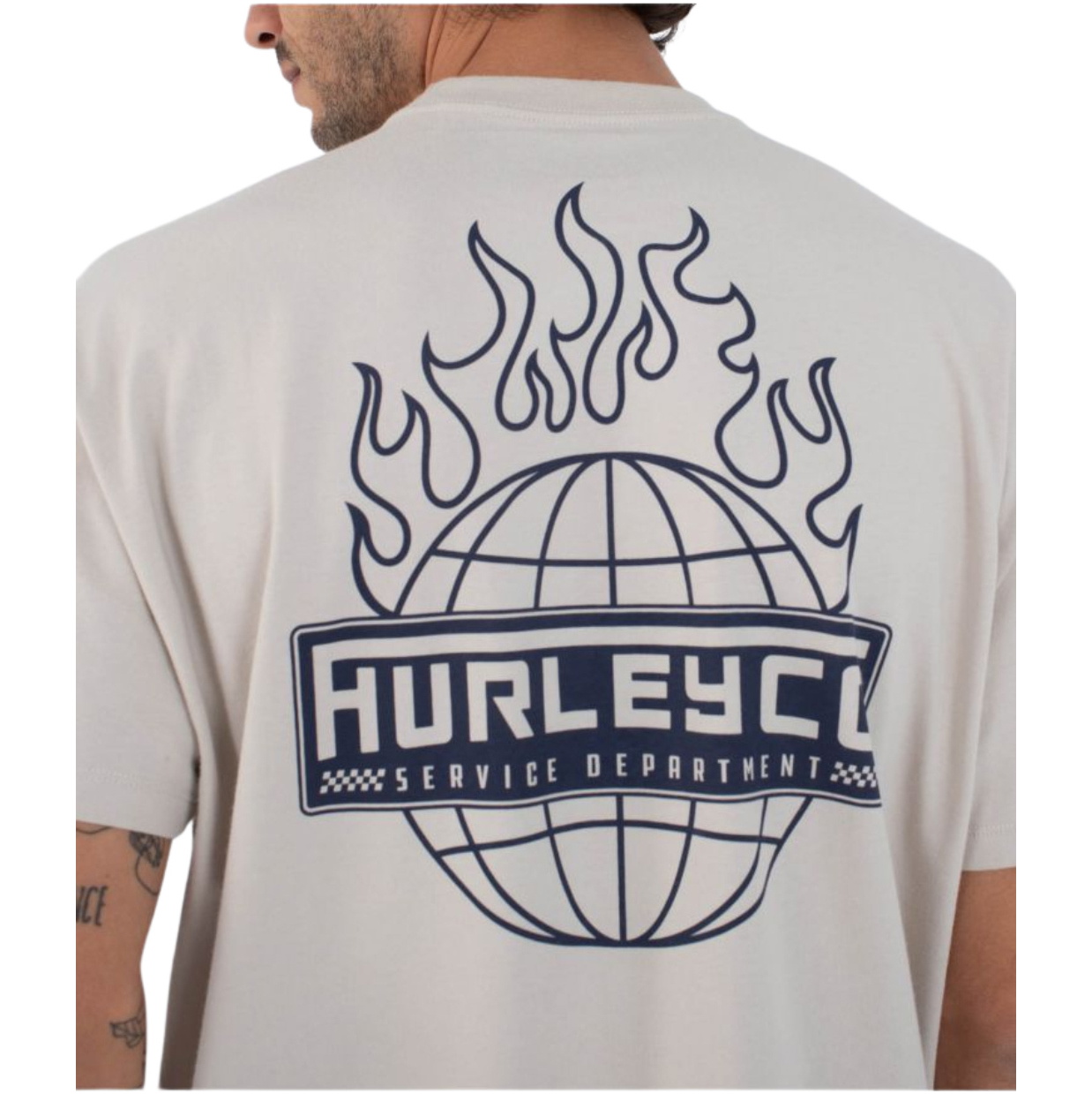 2025 Hurley Männer Global Fire T-Shirt HFA25MMTS04628 - Bone